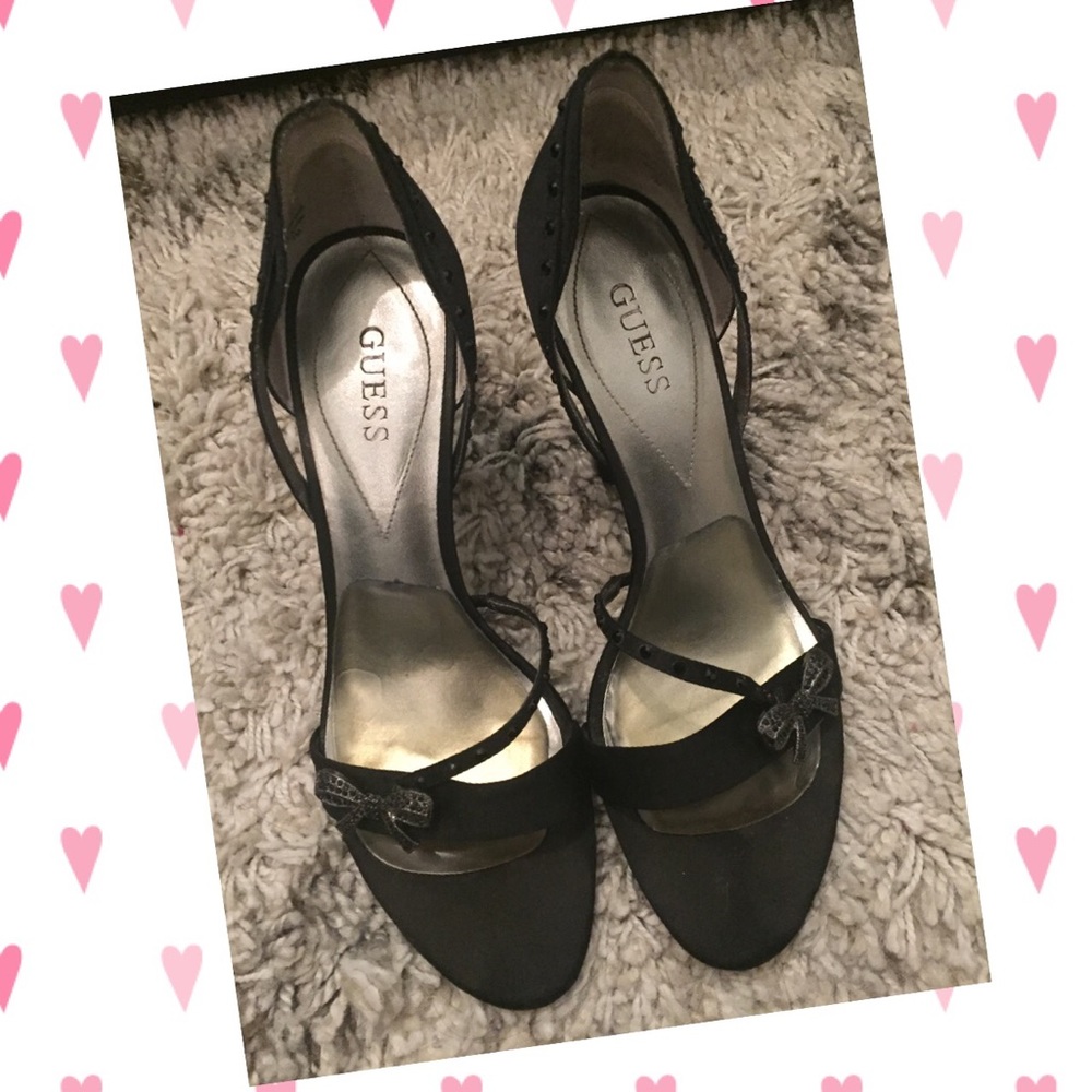 Guess sandals heels black